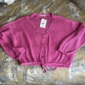 NWT splendid pink crop sweater top small light weight perfect cond.